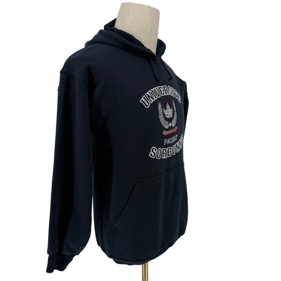 Universite Paris Sorbonne Embroidered Basic Hoodie Navy Blue Men's S Collegiate - Picture 2 of 4
